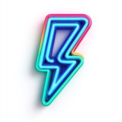 Neon electric bolt with jagged edges