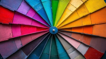 Fototapeta premium A colorful wheel shows many different colors. 