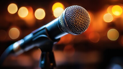 Obraz premium Elevating audio quality with the right stage microphone.