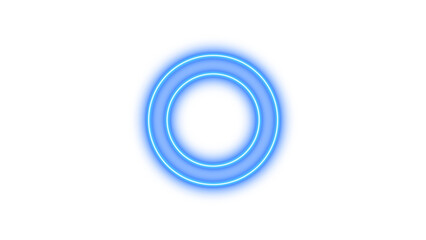 Glowing Neon Circle with Concentric Rings, Neon o icon glow with transparent background
