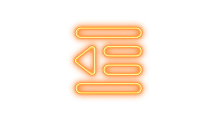 Obraz premium Neon Text Alignment Icon, Neon outdent icon glow with transparent background
