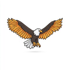 Fototapeta premium eagle with wings spread open