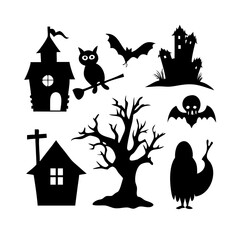 set of halloween elements