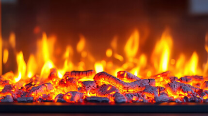 Electric Fireplace in Cozy Interior Setting

