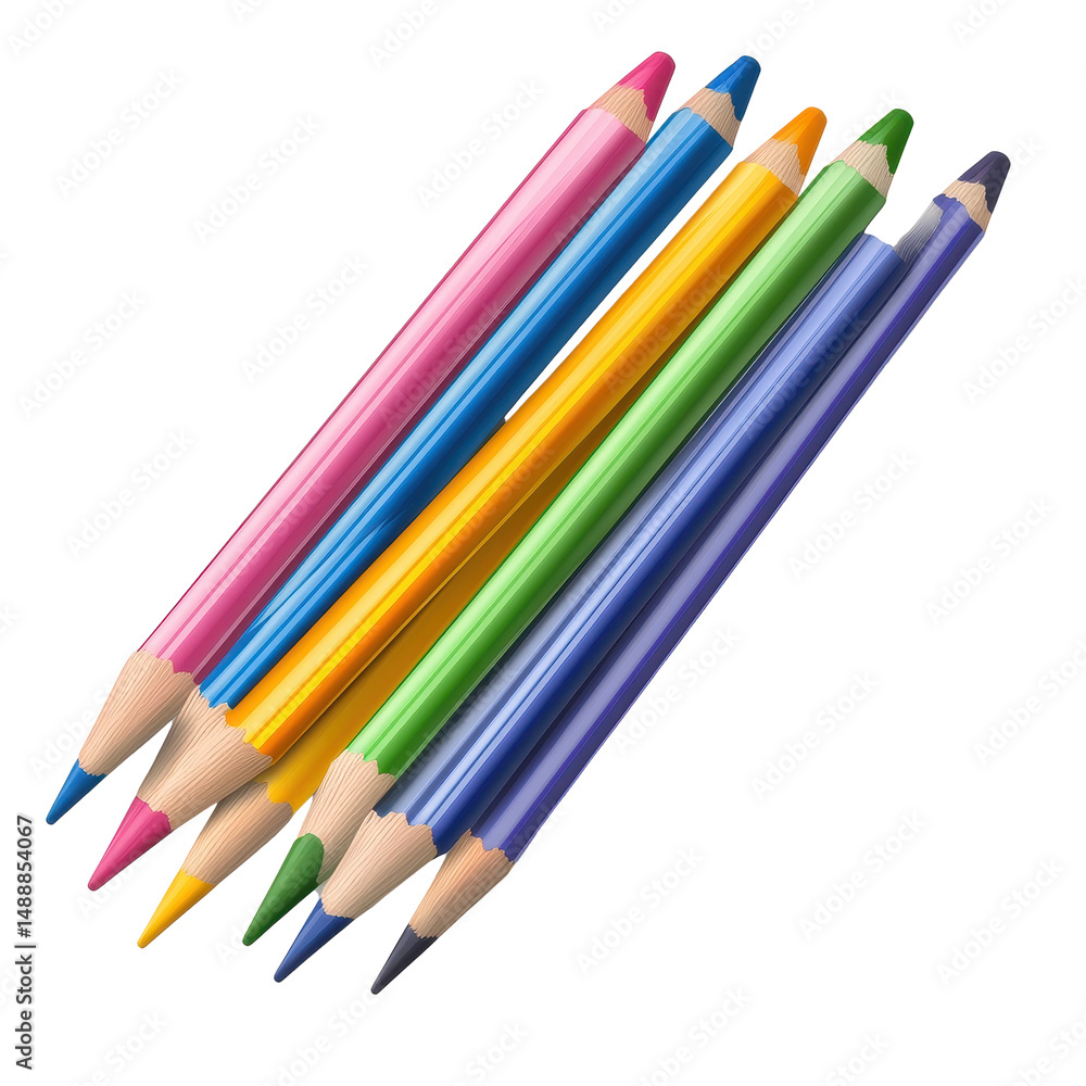Poster colored pencils arranged in vibrant colors for artistic creativity and design projects, of colored p