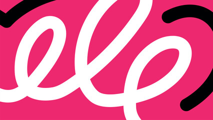 Flowing Cursive Design on Pink Canvas Background