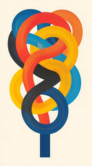 Obraz premium Abstract Colorful Knot Design.