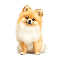 Obraz premium Fluffy pomeranian dog with cute look
