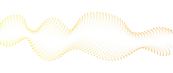Wave pattern of flowing dots , gradient rainbow color . Concepts nanotechnology, music. Abstract vector design element