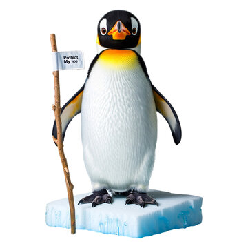 Penguin on Ice &ndash; Penguin on melting ice reminds us of global warming&rsquo;s threat to wildlife.


