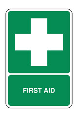 First Aid Safe Condition Sign with Explanation &ndash; Emergency Medical Assistance Location &ndash; High Quality Vectorial Graphic