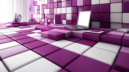 Technical workspace with a grid themed layout promoting structured thinking and meticulous planning The design incorporates geometric patterns to enhance a sense of order and efficiency