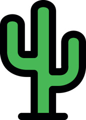 Obraz premium green-colored cactus icon with a bold outline