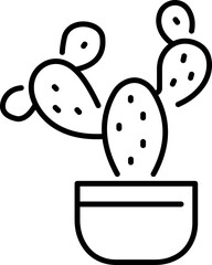 Single cactus vector icon, simple outline cactus icon, succulent icon, simple outline succulent icon