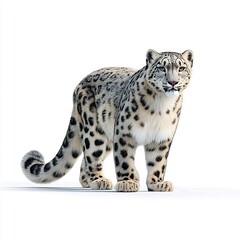 Obraz premium Snow Leopard Standing in Snow