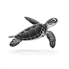 Obraz premium Swimming turtle in clear water