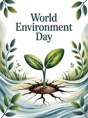 World Environment Day social media post, eco-friendly save nature climate action  go green
