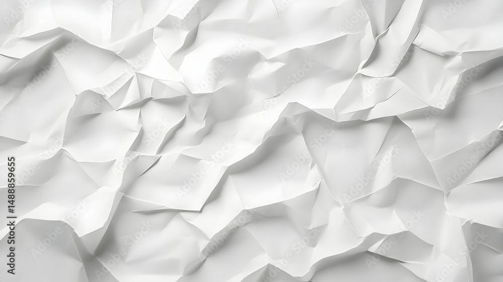 Poster abstract crumpled paper background with dramatic light creating unique pattern