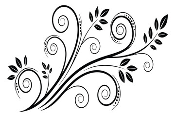 Elegant Black and White Floral Swirl Design