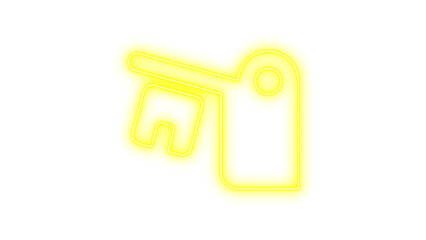 Neon Hand Truck Icon with Box, Neon truck ramp box icon glow with transparent background