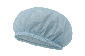 Disposable cap for healthcare professional providing hygiene and protection, isolated on transparent background