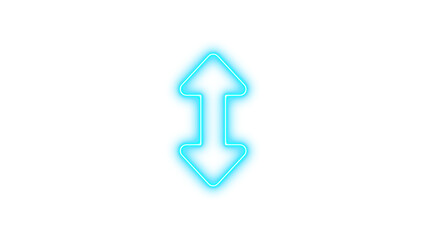 Glowing Neon Arrows Sign, Neon up down icon glow with transparent background