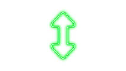 Glowing Neon Arrows Sign, Neon up down icon glow with transparent background