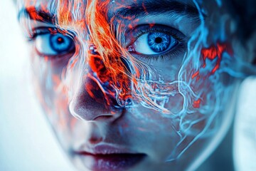 Therapy for hallucinations. Metaphorical neurological disorders emotions of a mental illusion. Hallucination - due to neurological disorders: abstract image of physical state. Strange vision.