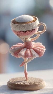Whimsical 3D clay ballerina capuchina