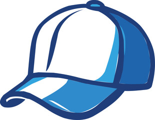 Vector Colorful Baseball Cap, Simple Headwear Illustration.