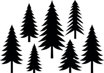Fototapeta premium Set of pine tree top view 3D illustrations for architecture and landscape plans.illustration