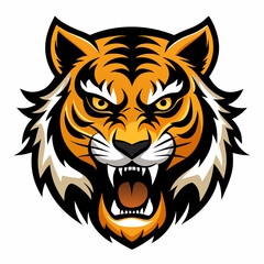 tiger head Vector icon illustration silhouette Graphics design image white background
