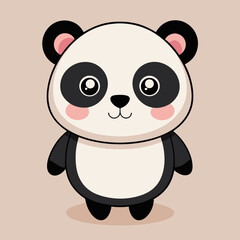 Naklejka premium Cute Panda Vector icon illustration silhouette Graphics design image white background 