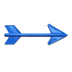 Modern Arrow with a Crisp Finish in Royal Blue Color Isolated on Transparent Background