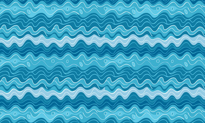 Cool Blue Water Flow & Wave Illustrations - Seamless Backgrounds