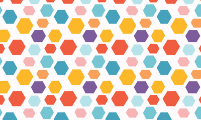 Colorful Hexagon Geometric Seamless Pattern