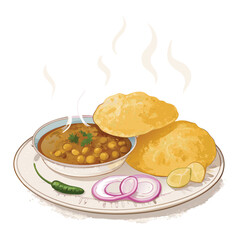 indian Chole Bhature A Delicious Indian Street Food Feast