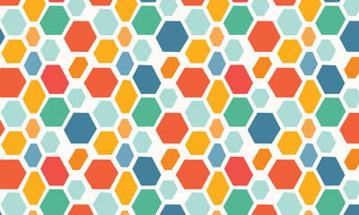 Seamless Backgrounds with Colorful Hexagonal Elements - Abstract 