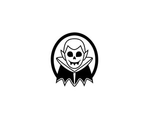 Halloween Cartoon Vector Dracula, Scary Pumpkins, Vampire Faces, Bats and Spooky Symbols.