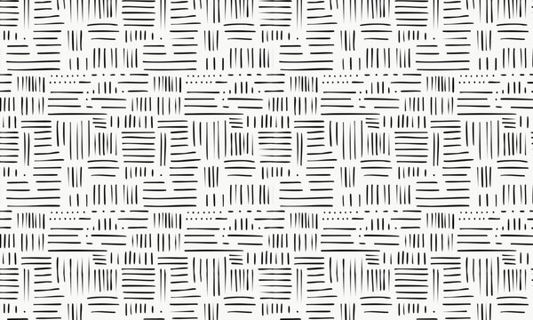 Minimalist Monochrome Sketchy Patterns - Abstract Geometric Textures