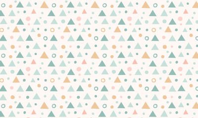 Abstract Triangle and Circle Scatter Minimalist Playful Geometric Confetti Patterns - Pastel & Brights