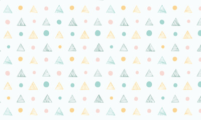 Bright & Fun Geometric Scatter - Seamless Triangle & Dot Patterns