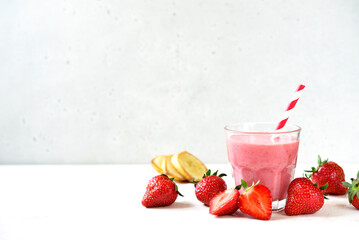 Delicious strawberry banana smoothie.