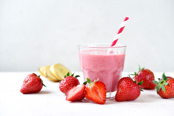 Delicious strawberry banana smoothie.