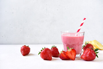 Delicious strawberry banana smoothie.
