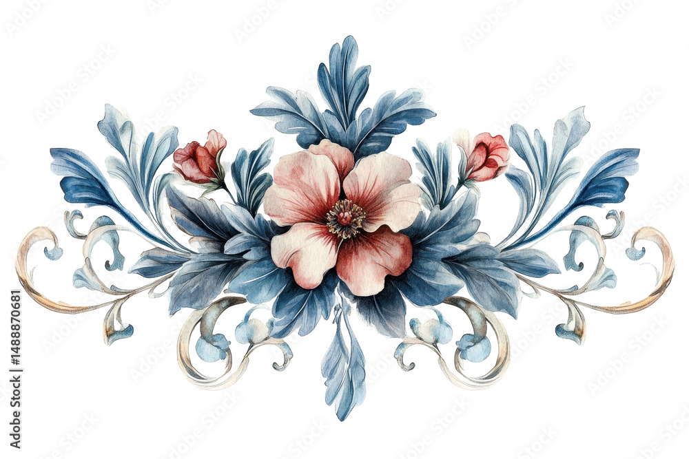Poster delicate blossoms with soft petals and subtle hues arranged gracefully on a branch, highlighting nat