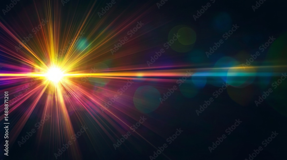 Poster colorful abstract background with radiant light and shimmering rays creating a vibrant visual effect