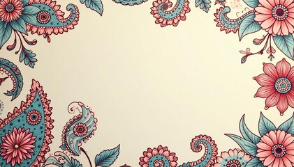 Subtle muted paisley pattern on a neutral background, shades, motif