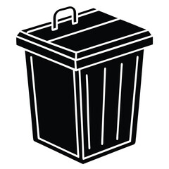 black trash can