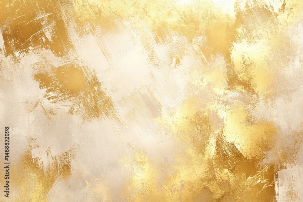 Poster abstract golden background featuring textured brush strokes and a warm palette creating a dynamic vi